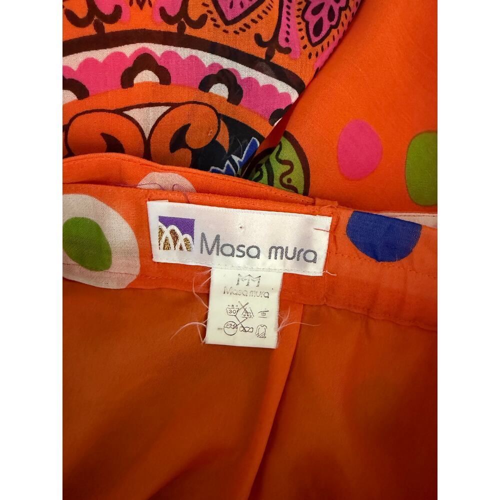 Vintage Masa Mura Orange Polka Dot Paisley Blouse + Skirt Set Farm Rio Vibes - Picture 10 of 10